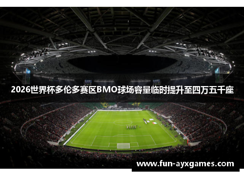 2026世界杯多伦多赛区BMO球场容量临时提升至四万五千座